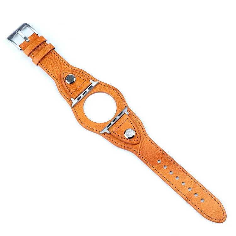 สายรัดนาฬิกาหนังแท้สำหรับ Apple Watch Series 7 41 มม. / & 6 & SE & 5 & 4 40 มม., Apple Watch Series 7 45 มม. / & 6 & SE & 5 & 4 44 มม.