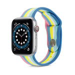สายรัดนาฬิกาซิลิโคนสีรุ้งสำหรับ Apple Watch Series, 7 45 มม. / 6 & SE & 5 & 4 44 มม. / 3 & 2 & 1 42 มม., 7 41 มม. / 6 & SE & 5 & 4 40 มม. / 3 & 2 & 1 38 มม.