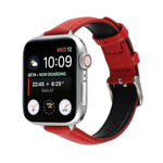 สายรัดนาฬิกาหนังแท้บาง 14 มม. สำหรับ Apple Watch Series, 7 45 มม. / 6 & SE & 5 & 4 44 มม. / 3 & 2 & 1 42 มม., 7 41 มม. / 6 & SE & 5 & 4 40 มม. / 3 & 2 & 1 38 มม.