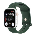 Woven Pattern Figure 8 Buckle Silicone Strap Watchband For Apple Watch Series, 7 45mm / 6 & SE & 5 & 4 44mm / 3 & 2 & 1 42mm, 7 41mm / 6 & SE & 5 & 4 40mm / 3 & 2 & 1 38mm