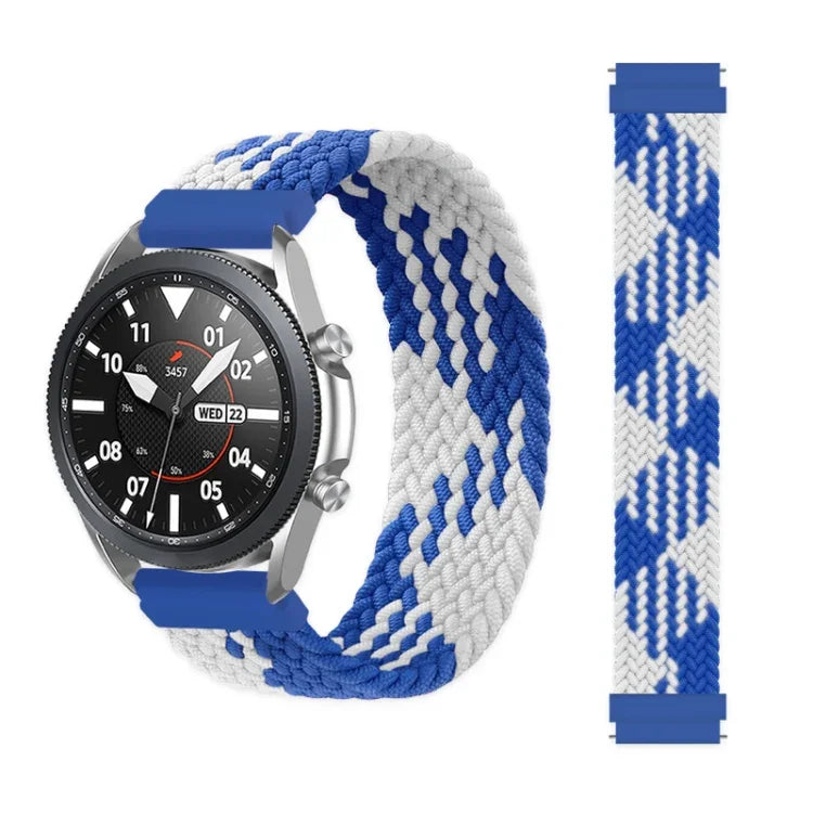 For Samsung Galaxy Watch 3 45mm Adjustable Nylon Braided Elasticity Replacement Strap Watchband, 165mm