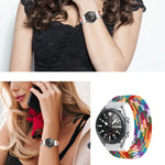 สำหรับ Samsung Galaxy Watch Active / Active2 40 มม. / Active2 44 มม. สายรัดเปลี่ยนไนลอนถักยืดหยุ่น ปรับขนาดได้ ความยาว 165 มม.