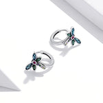 ต่างหูผู้หญิงเงินสเตอร์ลิง S925 ดีไซน์แมลงปอวินเทจ Vintage Dragonfly
