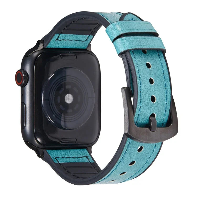 สายรัดนาฬิกาหนังลายม้าบ้า สำหรับ Apple Watch Series, 7 45mm / 6 & SE & 5 & 4 44mm / 3 & 2 & 1 42mm, 7 41mm / 6 & SE & 5 & 4 40mm / 3 & 2 & 1 38mm