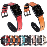 สายรัดนาฬิกาหนังลายม้าบ้า สำหรับ Apple Watch Series, 7 45mm / 6 & SE & 5 & 4 44mm / 3 & 2 & 1 42mm, 7 41mm / 6 & SE & 5 & 4 40mm / 3 & 2 & 1 38mm