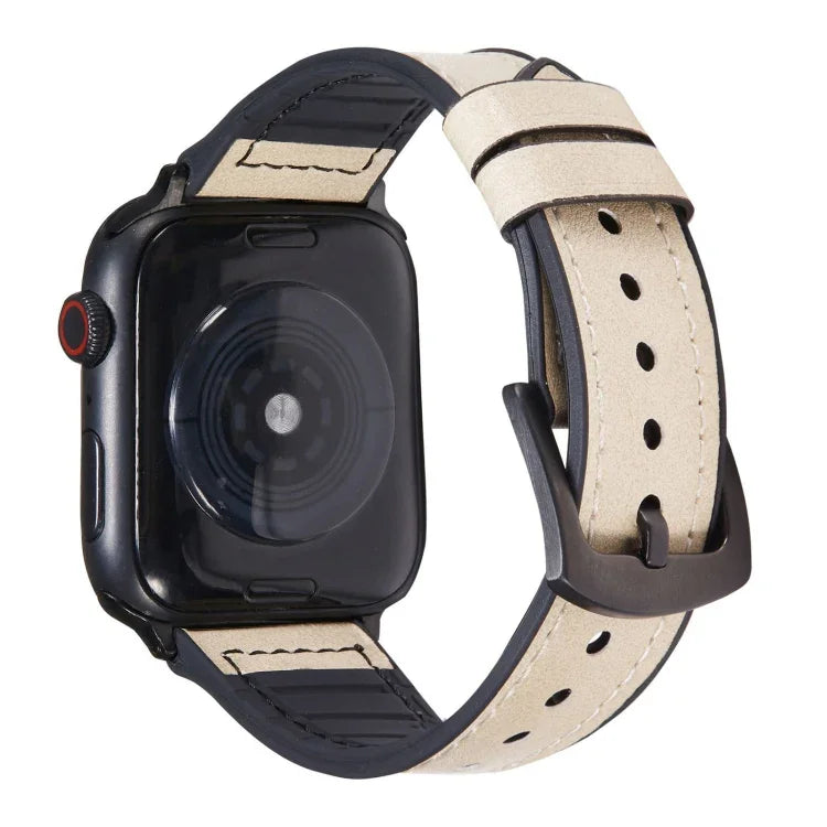 สายรัดนาฬิกาหนังลายม้าบ้า สำหรับ Apple Watch Series, 7 45mm / 6 & SE & 5 & 4 44mm / 3 & 2 & 1 42mm, 7 41mm / 6 & SE & 5 & 4 40mm / 3 & 2 & 1 38mm