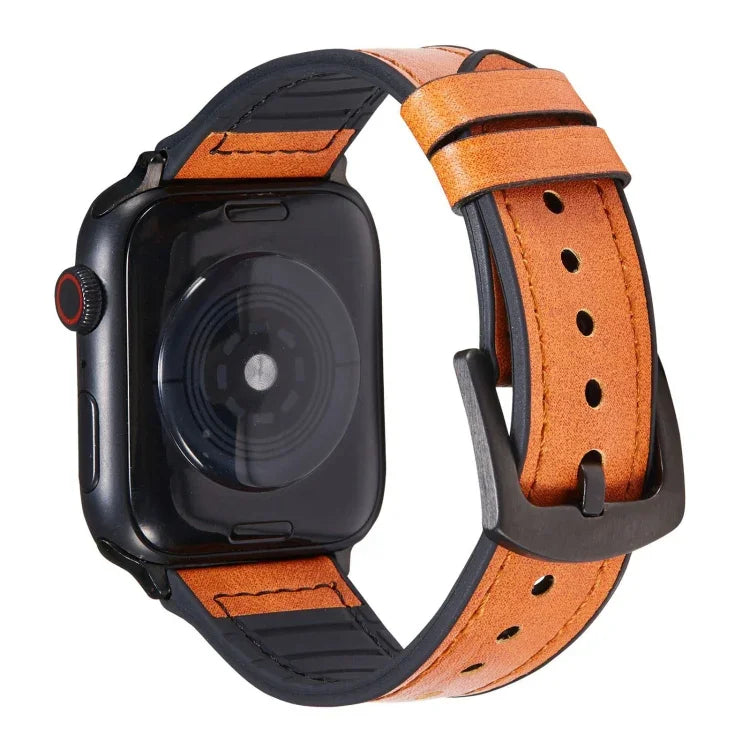 สายรัดนาฬิกาหนังลายม้าบ้า สำหรับ Apple Watch Series, 7 45mm / 6 & SE & 5 & 4 44mm / 3 & 2 & 1 42mm, 7 41mm / 6 & SE & 5 & 4 40mm / 3 & 2 & 1 38mm