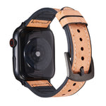 Ostrich Texture Leather Replacement Watchbands For Apple Watch Series, 7 45mm / 6 & SE & 5 & 4 44mm / 3 & 2 & 1 42mm