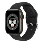 สายรัดนาฬิกาซิลิโคนถักพร้อมหัวเข็มขัด สำหรับ Apple Watch Series, 7 45mm / 6 & SE & 5 & 4 44mm / 3 & 2 & 1 42mm, 7 41mm / 6 & SE & 5 & 4 40mm / 3 & 2 & 1 38mm