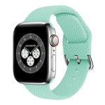 สายรัดนาฬิกาซิลิโคนถักพร้อมหัวเข็มขัด สำหรับ Apple Watch Series, 7 45mm / 6 & SE & 5 & 4 44mm / 3 & 2 & 1 42mm, 7 41mm / 6 & SE & 5 & 4 40mm / 3 & 2 & 1 38mm