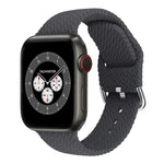สายรัดนาฬิกาซิลิโคนถักพร้อมหัวเข็มขัด สำหรับ Apple Watch Series, 7 45mm / 6 & SE & 5 & 4 44mm / 3 & 2 & 1 42mm, 7 41mm / 6 & SE & 5 & 4 40mm / 3 & 2 & 1 38mm