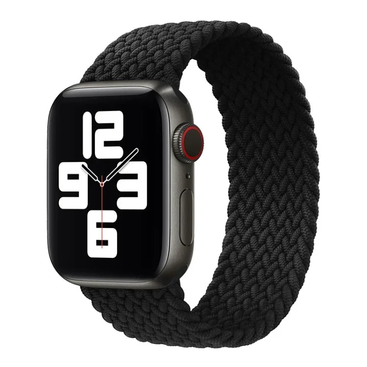 สายรัดนาฬิกาไนลอนถักหัวโลหะสีพื้น สำหรับ Apple Watch Series 6 & SE & 5 & 4 40mm / 3 & 2 & 1 38mm, L 155mm