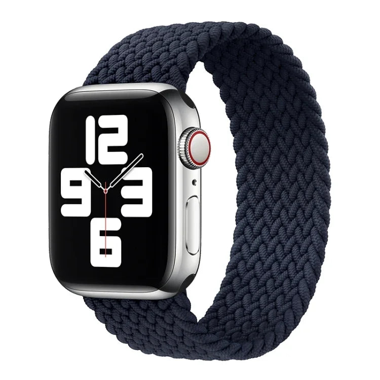 สายรัดนาฬิกาไนลอนถักหัวโลหะสีพื้น สำหรับ Apple Watch Series 6 & SE & 5 & 4 40mm / 3 & 2 & 1 38mm, L 155mm
