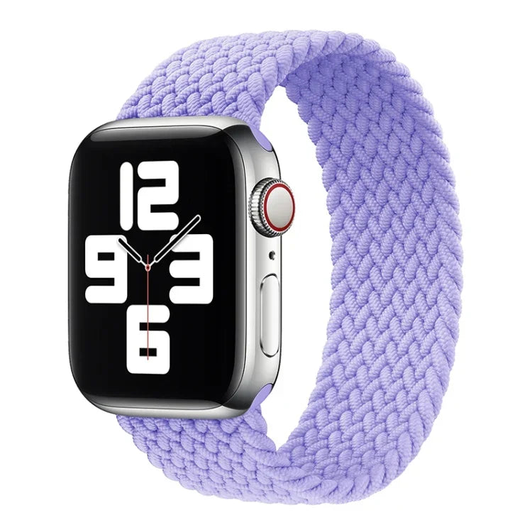 สายรัดนาฬิกาไนลอนถักหัวโลหะสีพื้น สำหรับ Apple Watch Series 6 & SE & 5 & 4 40mm / 3 & 2 & 1 38mm, L 155mm