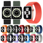 สายรัดนาฬิกาไนลอนถักหัวโลหะสีพื้น สำหรับ Apple Watch Series 6 & SE & 5 & 4 40mm / 3 & 2 & 1 38mm, L 155mm