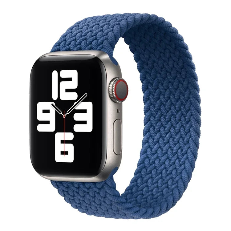 สายรัดนาฬิกาไนลอนถักหัวโลหะสีพื้น สำหรับ Apple Watch Series 6 & SE & 5 & 4 44mm / 3 & 2 & 1 42mm, L 165mm