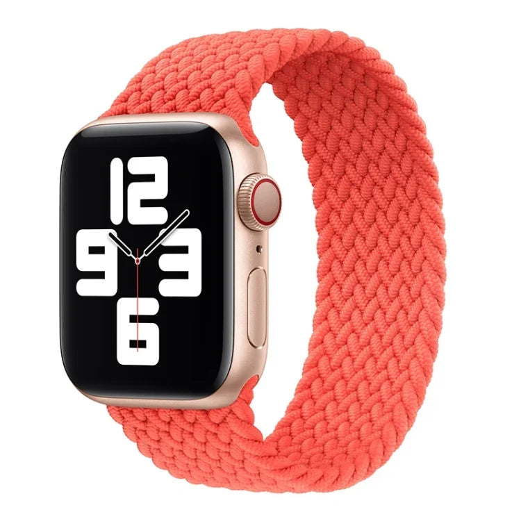 สายรัดนาฬิกาไนลอนถักหัวโลหะสีพื้น สำหรับ Apple Watch Series 6 & SE & 5 & 4 44mm / 3 & 2 & 1 42mm, L 165mm