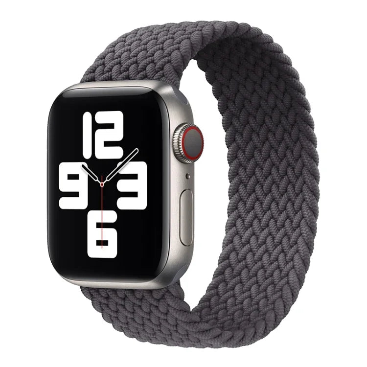 สายรัดนาฬิกาไนลอนถักหัวโลหะสีพื้น สำหรับ Apple Watch Series 6 & SE & 5 & 4 44mm / 3 & 2 & 1 42mm, L 165mm
