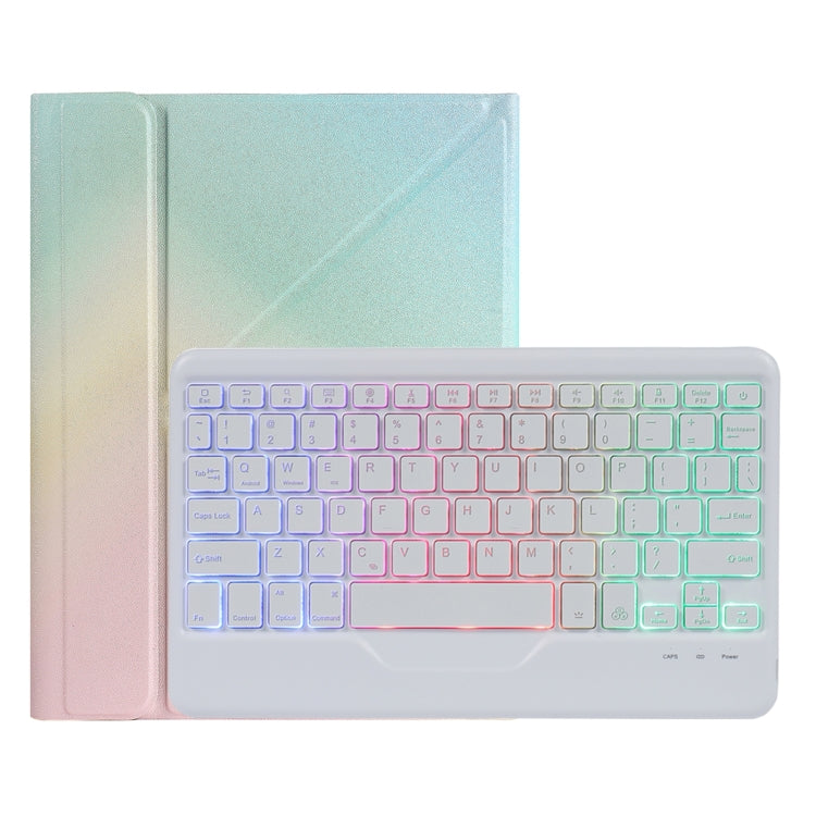 เคสหนังสำหรับคีย์บอร์ดบลูทูธแยกชิ้นได้พร้อมไฟแบ็คไลท์ ที่วางสามเหลี่ยม และช่องใส่ปากกา สำหรับ iPad 9.7 2018 & 2017 / Pro 9.7 / Air 2, สำหรับ iPad 10.2 2020 & 2019 / Pro 10.5 นิ้ว / Air 3 10.5 นิ้ว
