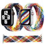 สายรัดนาฬิกาถักสีรุ้งแบบห่วงเดี่ยว ขนาด: L 165mm สำหรับ Apple Watch Series 6 & SE & 5 & 4 44mm / 3 & 2 & 1 42mm, L 165mm 44mm / 42mm