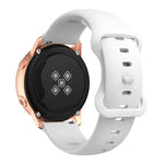สายรัดเปลี่ยนซิลิโคนหัวเข็มขัดแบบผีเสื้อ ขนาด 20 มม. สำหรับ Samsung Galaxy Watch Active 3 41 มม., ขนาด 22 มม. สำหรับ Samsung Galaxy Watch Active 3 45 มม.