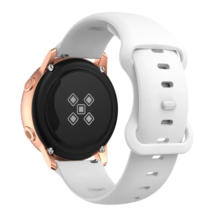 สายรัดเปลี่ยนซิลิโคนหัวเข็มขัดแบบผีเสื้อ ขนาด 20 มม. สำหรับ Samsung Galaxy Watch Active 3 41 มม., ขนาด 22 มม. สำหรับ Samsung Galaxy Watch Active 3 45 มม.
