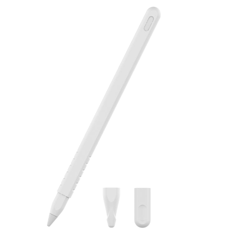 ชุดเคสซิลิโคนปากกาสไตลัสสีเรียบ 3 in 1 สำหรับ Apple Pencil 2