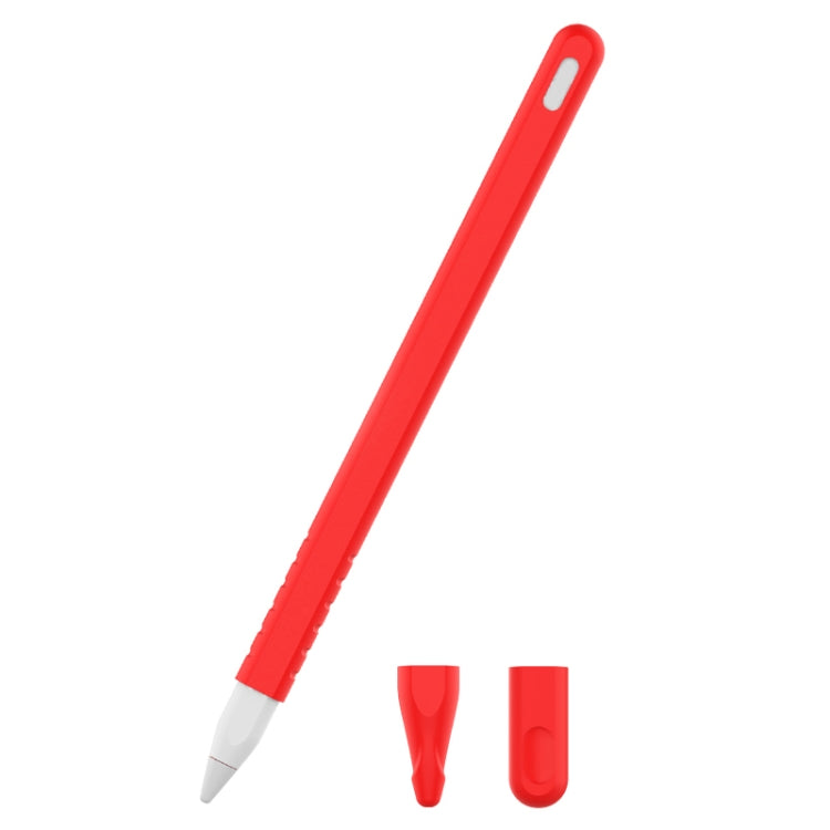 ชุดเคสซิลิโคนปากกาสไตลัสสีเรียบ 3 in 1 สำหรับ Apple Pencil 2