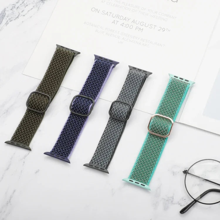 สายไนลอนลายคลื่นสำหรับเปลี่ยน Apple Watch Series, 7 45mm / 6 & SE & 5 & 4 44mm / 3 & 2 & 1 42mm, 7 41mm / 6 & SE & 5 & 4 40mm / 3 & 2 & 1 38mm