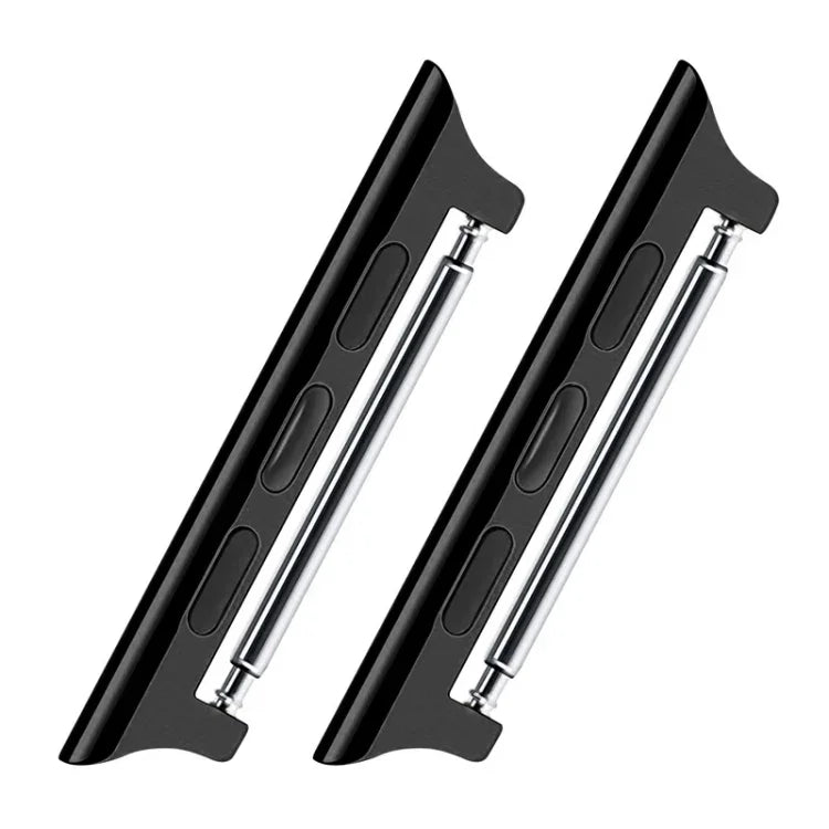 สายสแตนเลส 2 ชิ้น พร้อมตัวเชื่อมต่อหูฟังเสียงกว้าง 22mm สำหรับ Apple Watch Series 6 & SE & 5 & 4 40mm / 3 & 2 & 1 38mm, กว้าง 22mm สำหรับ Apple Watch 40mm / 38mm