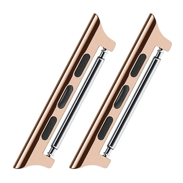 สายสแตนเลส 2 ชิ้น พร้อมตัวเชื่อมต่อหูฟังเสียงกว้าง 22mm สำหรับ Apple Watch Series 6 & SE & 5 & 4 40mm / 3 & 2 & 1 38mm, กว้าง 22mm สำหรับ Apple Watch 40mm / 38mm