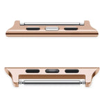 สายสแตนเลส 2 ชิ้น พร้อมตัวเชื่อมต่อหูฟังเสียงกว้าง 22mm สำหรับ Apple Watch Series 6 & SE & 5 & 4 44mm / 3 & 2 & 1 42mm, กว้าง 22mm สำหรับ Apple Watch 44mm / 42mm