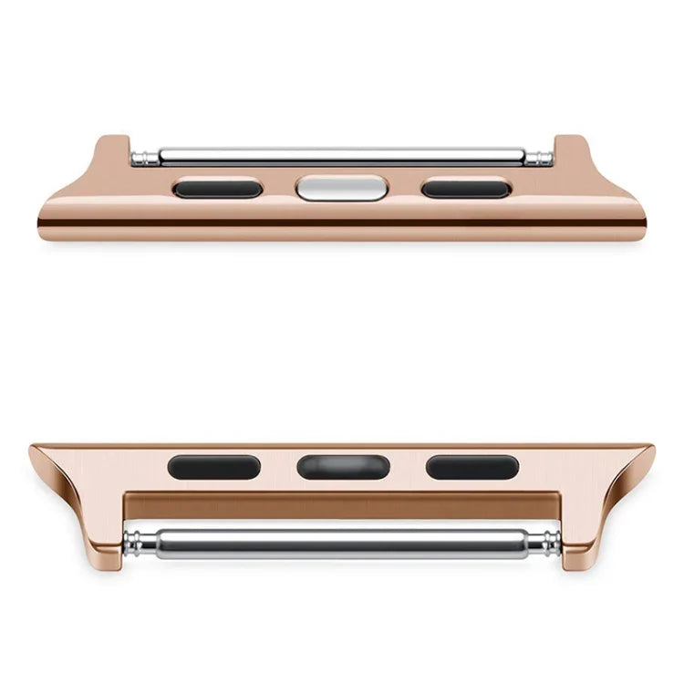 สายสแตนเลส 2 ชิ้น พร้อมตัวเชื่อมต่อหูฟังเสียงกว้าง 22mm สำหรับ Apple Watch Series 6 & SE & 5 & 4 44mm / 3 & 2 & 1 42mm, กว้าง 22mm สำหรับ Apple Watch 44mm / 42mm