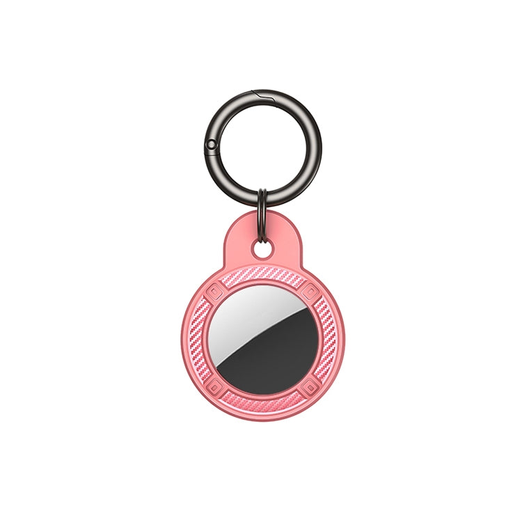 ปลอกเคสคาร์บอนไฟเบอร์ทรงกลมกันตกพร้อมห่วงพวงกุญแจ สำหรับ AirTag รุ่นที่ 2 / AirTag รุ่นที่ 1