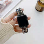 สายเปลี่ยนเซรามิกเหล็กห้าลูกปัดสำหรับ Apple Watch Series, 7 45mm / 6 & SE & 5 & 4 44mm / 3 & 2 & 1 42mm, 7 41mm / 6 & SE & 5 & 4 40mm / 3 & 2 & 1 38mm