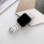 สายเปลี่ยนเซรามิกเหล็กห้าลูกปัดสำหรับ Apple Watch Series, 7 45mm / 6 & SE & 5 & 4 44mm / 3 & 2 & 1 42mm, 7 41mm / 6 & SE & 5 & 4 40mm / 3 & 2 & 1 38mm