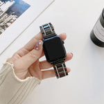 สายเปลี่ยนเซรามิกเหล็กห้าลูกปัดสำหรับ Apple Watch Series, 7 45mm / 6 & SE & 5 & 4 44mm / 3 & 2 & 1 42mm, 7 41mm / 6 & SE & 5 & 4 40mm / 3 & 2 & 1 38mm