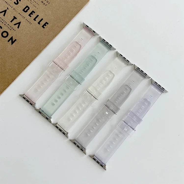 Discoloration in Light TPU Replacement Watchbands For Apple Watch Series, 7 45mm / 6 & SE & 5 & 4 44mm / 3 & 2 & 1 42mm, 7 41mm / 6 & SE & 5 & 4 40mm / 3 & 2 & 1 38mm