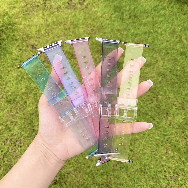 Discoloration in Light TPU Replacement Watchbands For Apple Watch Series, 7 45mm / 6 & SE & 5 & 4 44mm / 3 & 2 & 1 42mm, 7 41mm / 6 & SE & 5 & 4 40mm / 3 & 2 & 1 38mm