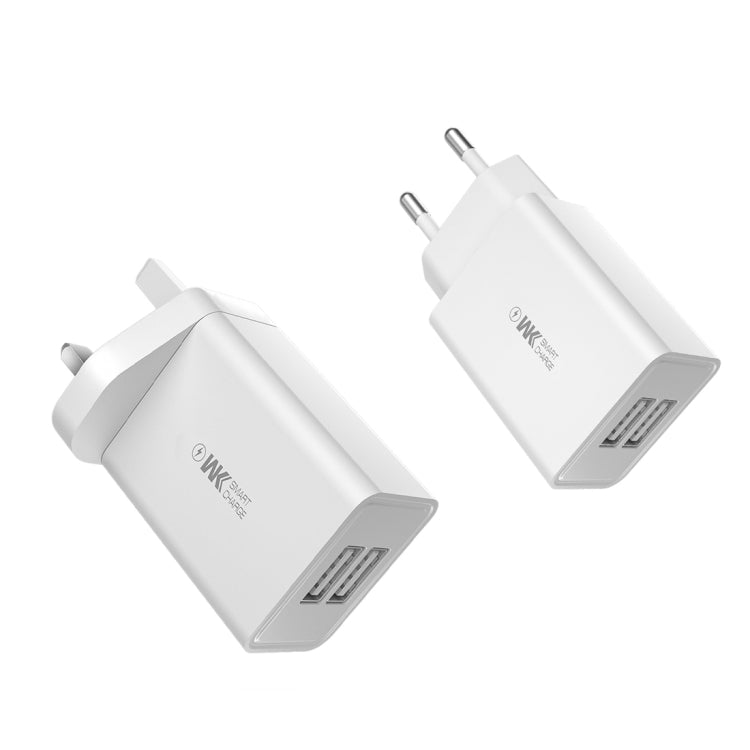 WK WP-U56 ที่ชาร์จเดินทางแบบชาร์จเร็ว USB คู่ 2A, อะแดปเตอร์ไฟ, ปลั๊ก EU