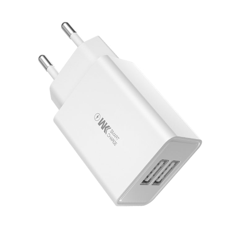 WK WP-U56 ที่ชาร์จเดินทางแบบชาร์จเร็ว USB คู่ 2A, อะแดปเตอร์ไฟ, ปลั๊ก EU
