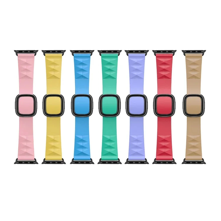 สายรัดนาฬิกาซิลิโคนสไตล์โมเดิร์นสำหรับเปลี่ยน สำหรับ Apple Watch Series 6 & SE & 5 & 4 44mm / 3 & 2 & 1 42mm, หัวเข็มขัดสีดำ, หัวเข็มขัดสีโรสโกลด์, หัวเข็มขัดสีเงิน