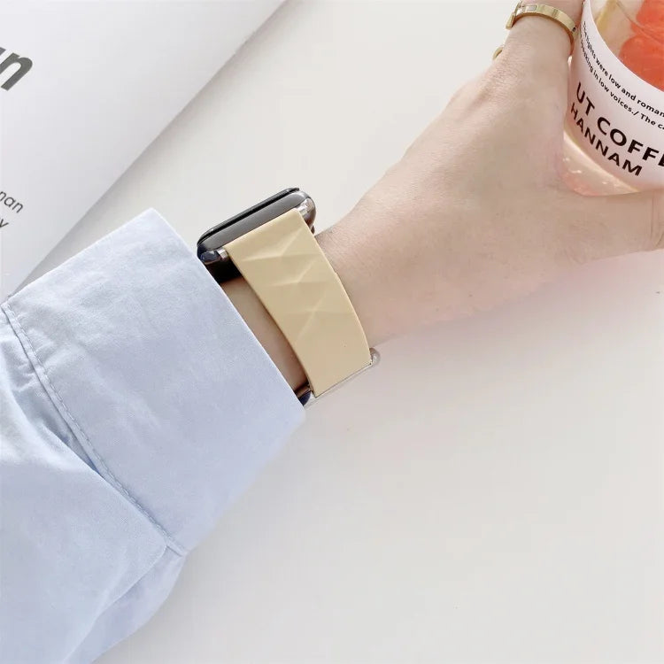 สายรัดนาฬิกาซิลิโคนสไตล์โมเดิร์นสำหรับเปลี่ยน สำหรับ Apple Watch Series 6 & SE & 5 & 4 44mm / 3 & 2 & 1 42mm, หัวเข็มขัดสีดำ, หัวเข็มขัดสีโรสโกลด์, หัวเข็มขัดสีเงิน