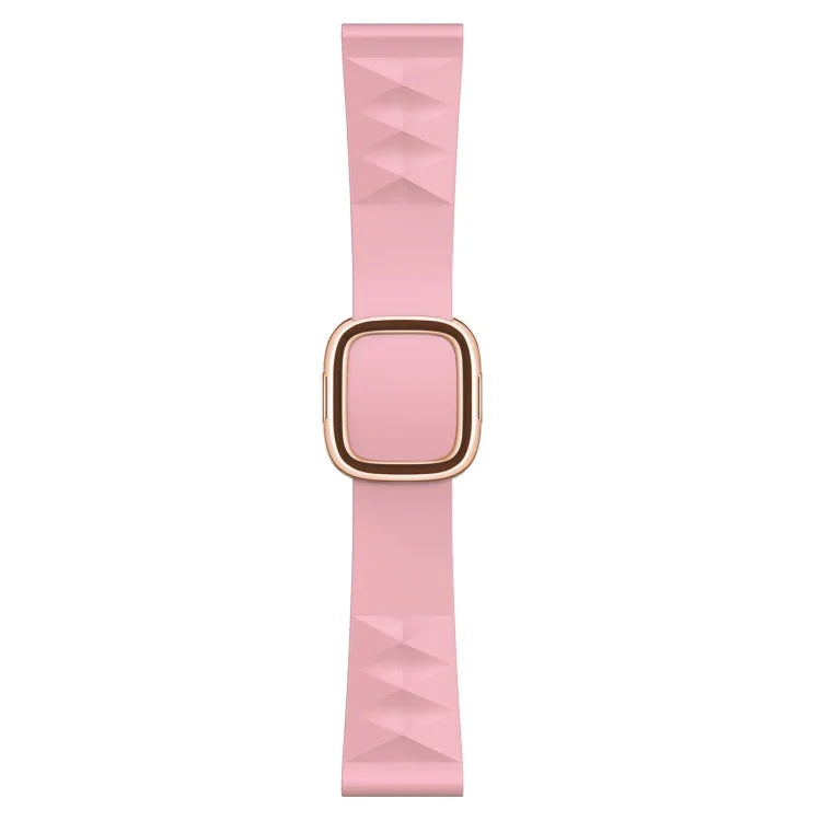 สายรัดนาฬิกาซิลิโคนสไตล์โมเดิร์นสำหรับเปลี่ยน สำหรับ Apple Watch Series 6 & SE & 5 & 4 44mm / 3 & 2 & 1 42mm, หัวเข็มขัดสีดำ, หัวเข็มขัดสีโรสโกลด์, หัวเข็มขัดสีเงิน