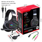 หูฟังเกมมิ่งสเตอริโอพร้อมไมโครโฟน HXSJ F16 3.5 มม. + พอร์ต USB พร้อมไฟ RGB