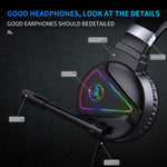 หูฟังเกมมิ่งสเตอริโอพร้อมไมโครโฟน HXSJ F16 3.5 มม. + พอร์ต USB พร้อมไฟ RGB