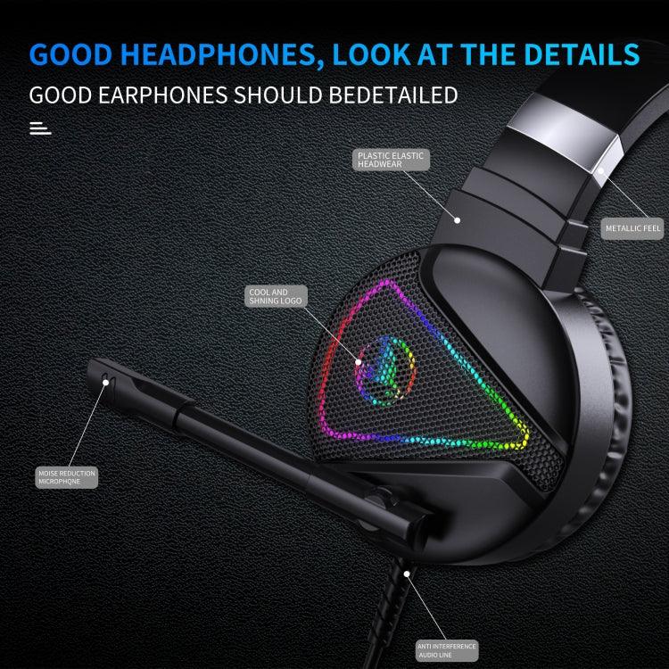หูฟังเกมมิ่งสเตอริโอพร้อมไมโครโฟน HXSJ F16 3.5 มม. + พอร์ต USB พร้อมไฟ RGB