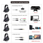 หูฟังเกมมิ่งสเตอริโอพร้อมไมโครโฟน HXSJ F16 3.5 มม. + พอร์ต USB พร้อมไฟ RGB
