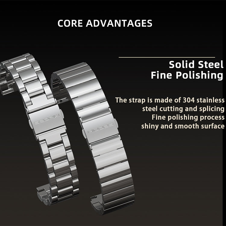 For Xiaomi Mi Band 6 / 5 CS Mijobs CS Metal Three Bead Stainless Steel Watch Band