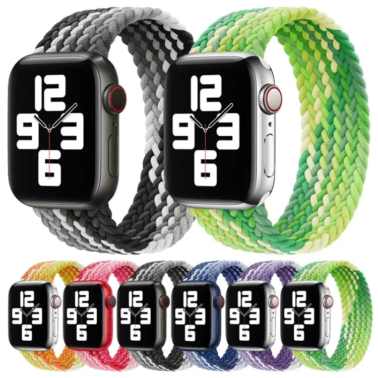 สายรัดนาฬิกาไนลอนถักแบบห่วงเดี่ยว ขนาด: XS 128mm สำหรับ Apple Watch Series 6 & SE & 5 & 4 40mm / 3 & 2 & 1 38mm, XS 128mm 40mm / 38 mm